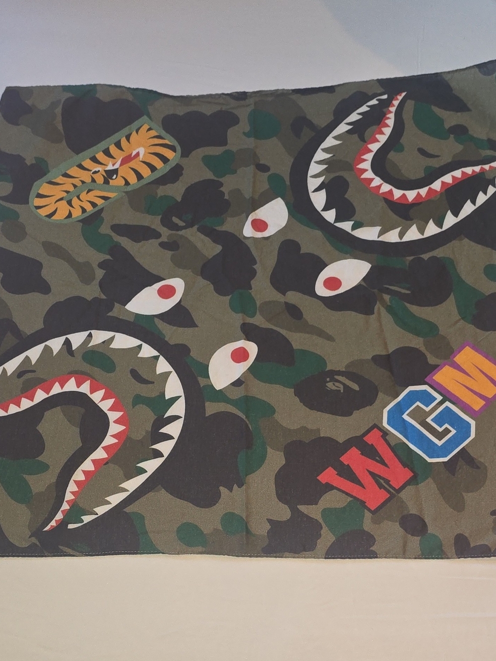 BAPE 1st Camo Shark Bandana Green - World Gone Mad WGM Authentic Great Condition